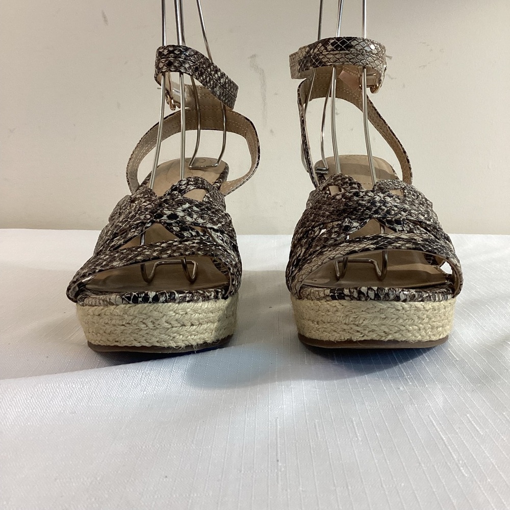 Comfort Snakeskin Ankle Strap Wedge Sandals Size 8 - Picture 4 of 13